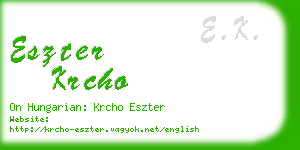eszter krcho business card